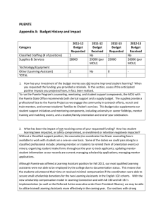PUENTE Appendix A:  Budget History and Impact