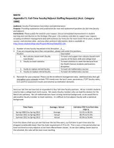 MATH Appendix F1: Full-Time Faculty/Adjunct Staffing Request(s) [Acct. Category 1000]