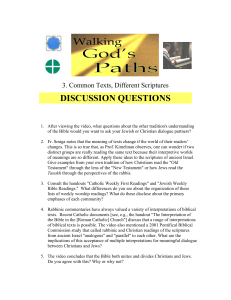 DISCUSSION QUESTIONS 3. Common Texts, Different Scriptures