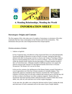 INFORMATION SHEET  6. Mending Relationships, Mending the World Stereotypes: Origins and Contents