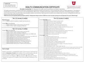 HEALTH COMMUNICATION CERTIFICATE