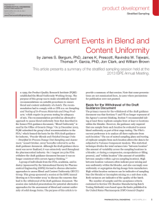 Current Events in Blend and Content Uniformity product development