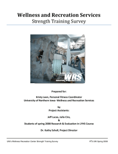 Wellness and Recreation Services Strength Training Survey