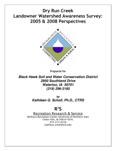 Dry Run Creek Landowner Watershed Awareness Survey: 2005 &amp; 2008 Perspectives