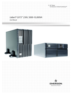 Liebert GXT3 230V, 5000-10,000VA User Manual