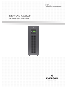 Liebert GXT3-10000T230 User Manual–10kVA, 50/60 Hz, 230V AC Power