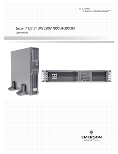 Liebert GXT3 UPS 230V 1000VA-3000VA User Manual