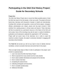 Participating in the GAA Oral History Project: Guide for Secondary Schools