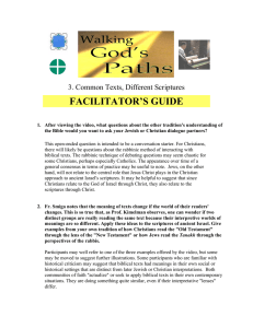FACILITATOR’S GUIDE 3. Common Texts, Different Scriptures