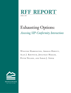 rff report Exhausting Options: Assessing SIP-Conformity Interactions Winston Harrington, Arnold Howitt,