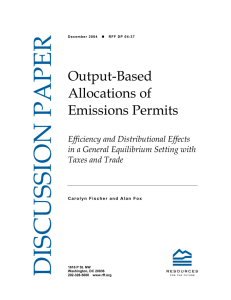 DISCUSSION PAPER Output-Based Allocations of