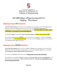 Fall 2015 College of Eng ineering Job Fair Shipping  Procedures  TO