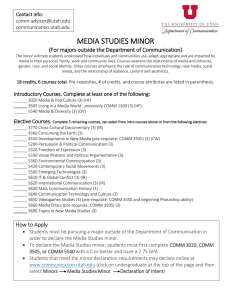 MEDIA STUDIES MINOR  (For majors outside the Department of Communication)