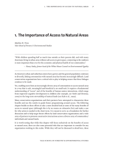 1. The Importance of Access to Natural Areas  