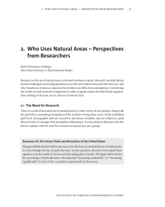 2.   Who Uses Natural Areas – Perspectives  from Researchers