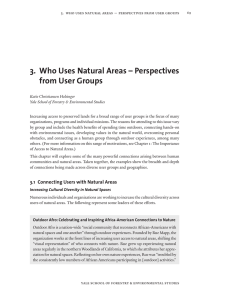 3.   Who Uses Natural Areas – Perspectives  from User Groups