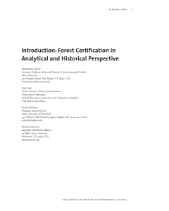 Introduction: Forest Certification in Analytical and Historical Perspective