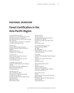 regional overview Forest Certification in the Asia-Pacific Region