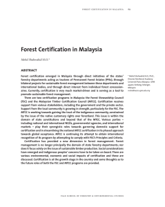Forest Certification in Malaysia abstract Mohd Shahwahid H.O.*