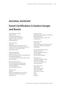 regional overview Forest Certification in Eastern Europe and Russia