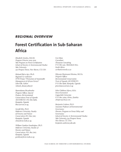 regional overview Forest Certification in Sub-Saharan Africa