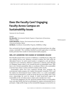 Does the Faculty Care? Engaging Faculty Across Campus on Sustainability Issues
