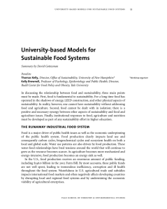 University-based Models for Sustainable Food Systems