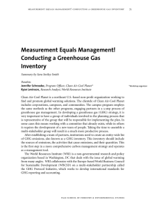 Measurement Equals Management! Conducting a Greenhouse Gas Inventory