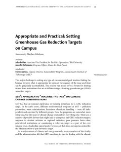 Appropriate and Practical: Setting Greenhouse Gas Reduction Targets on Campus
