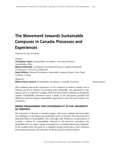 The Movement towards Sustainable Campuses in Canada: Processes and Experiences