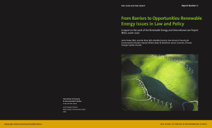 From Barriers to Opportunities: Renewable Energy Issues in Law and Policy