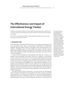 The Effectiveness and Impact of International Energy Treaties PRE-PUBLICATION DRAFT