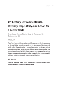 21 Century Environmentalists: Diversity, Hope, Unity, and Action for a Better World
