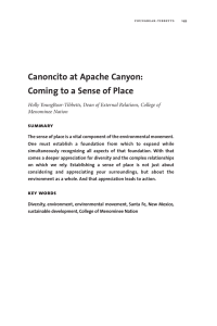 Canoncito at Apache Canyon: Coming to a Sense of Place summary