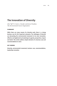 The Innovation of Diversity summary The Environmental Careers Organization