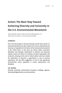 Action: The Next Step Toward Achieving Diversity and Inclusivity in
