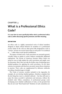 What is a Professional Ethics Code? 3 CHAPTER