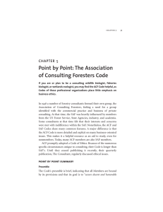 Point by Point: The Association of Consulting Foresters Code 5 CHAPTER