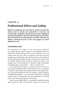 Professional Ethics and Safety 13 CHAPTER