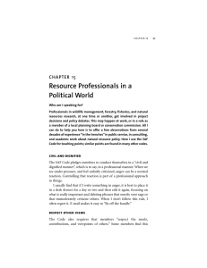 Resource Professionals in a Political World 15 CHAPTER