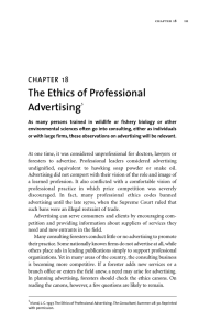 The Ethics of Professional Advertising 18 CHAPTER