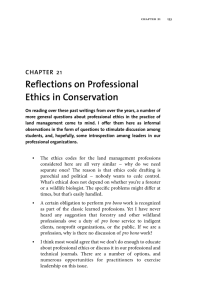Reflections on Professional Ethics in Conservation 21 CHAPTER