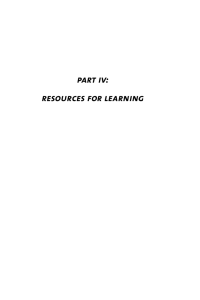 part iv: resources for learning