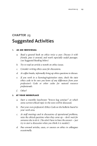 Suggested Activities 23 CHAPTER as an individual