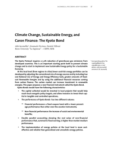 Climate Change, Sustainable Energy, and Caron Finance: The Kyoto Bond abstract