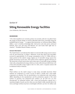 Siting Renewable Energy Facilities Section IV background