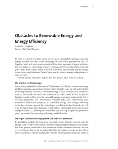 Obstacles to Renewable Energy and Energy Efficiency