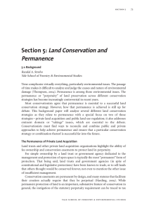 Land Conservation and Permanence Section 5: Randal A. Strobo