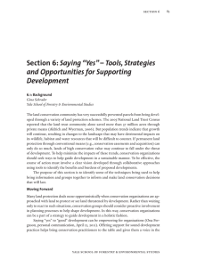 Saying “Yes” – Tools, Strategies and Opportunities for Supporting Development