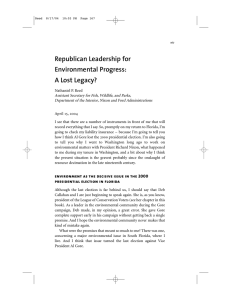 Republican Leadership for Environmental Progress: A Lost Legacy?